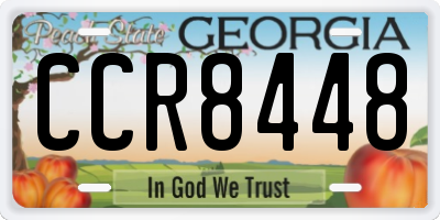 GA license plate CCR8448