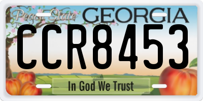 GA license plate CCR8453