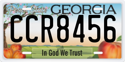 GA license plate CCR8456