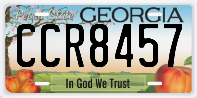 GA license plate CCR8457