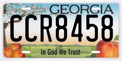 GA license plate CCR8458