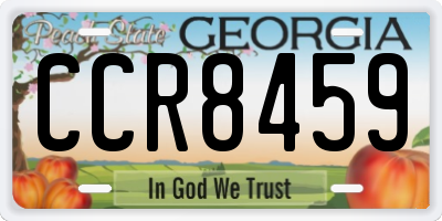 GA license plate CCR8459