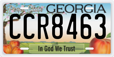 GA license plate CCR8463