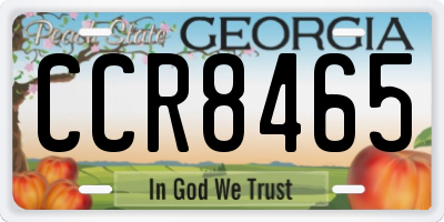 GA license plate CCR8465