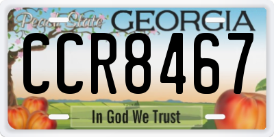 GA license plate CCR8467