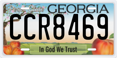 GA license plate CCR8469
