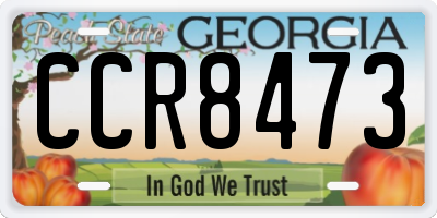 GA license plate CCR8473