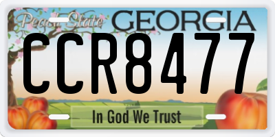 GA license plate CCR8477