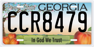 GA license plate CCR8479