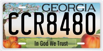 GA license plate CCR8480