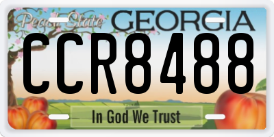 GA license plate CCR8488