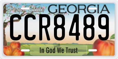GA license plate CCR8489