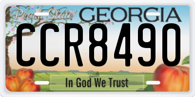 GA license plate CCR8490