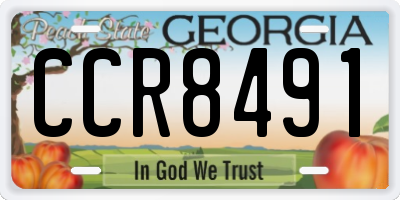 GA license plate CCR8491