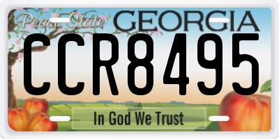 GA license plate CCR8495