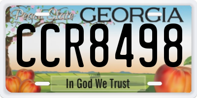 GA license plate CCR8498