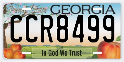GA license plate CCR8499
