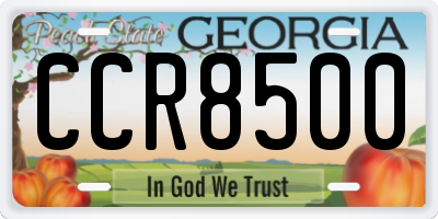 GA license plate CCR8500