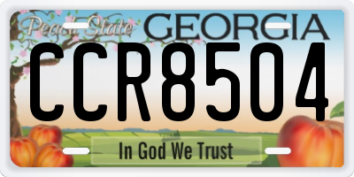 GA license plate CCR8504