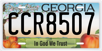 GA license plate CCR8507