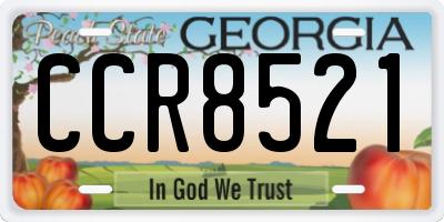 GA license plate CCR8521