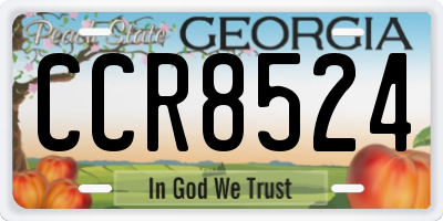 GA license plate CCR8524