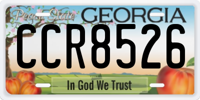 GA license plate CCR8526