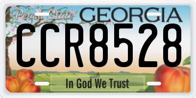 GA license plate CCR8528