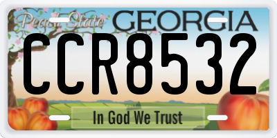 GA license plate CCR8532