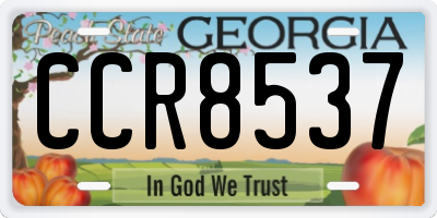 GA license plate CCR8537