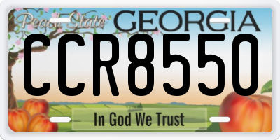 GA license plate CCR8550