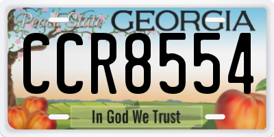 GA license plate CCR8554