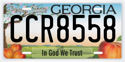 GA license plate CCR8558