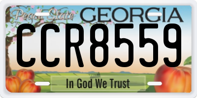 GA license plate CCR8559