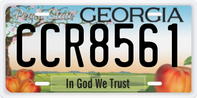 GA license plate CCR8561