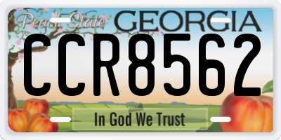 GA license plate CCR8562