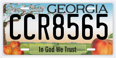 GA license plate CCR8565