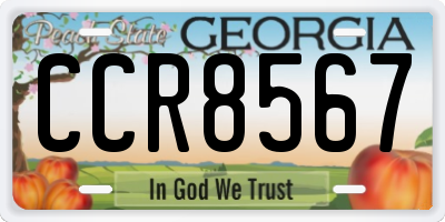 GA license plate CCR8567