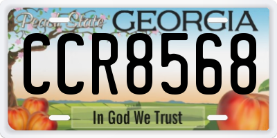 GA license plate CCR8568