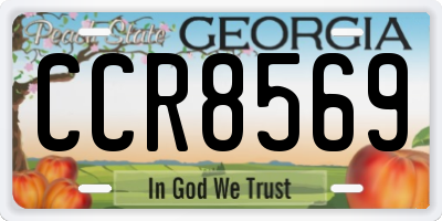 GA license plate CCR8569