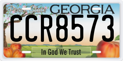 GA license plate CCR8573