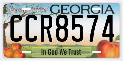 GA license plate CCR8574
