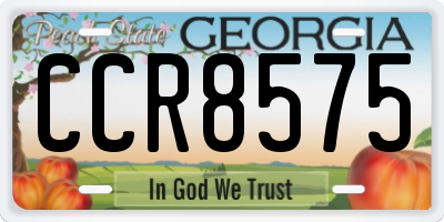 GA license plate CCR8575