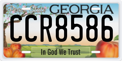 GA license plate CCR8586