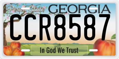 GA license plate CCR8587