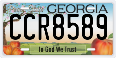 GA license plate CCR8589