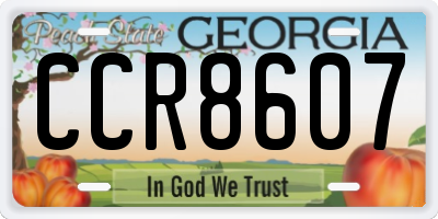 GA license plate CCR8607