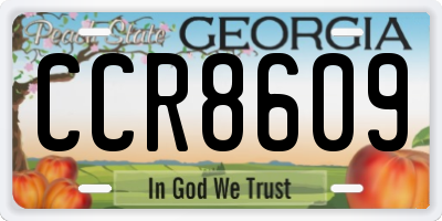 GA license plate CCR8609
