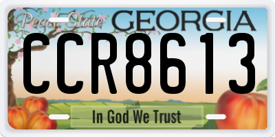 GA license plate CCR8613
