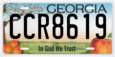 GA license plate CCR8619